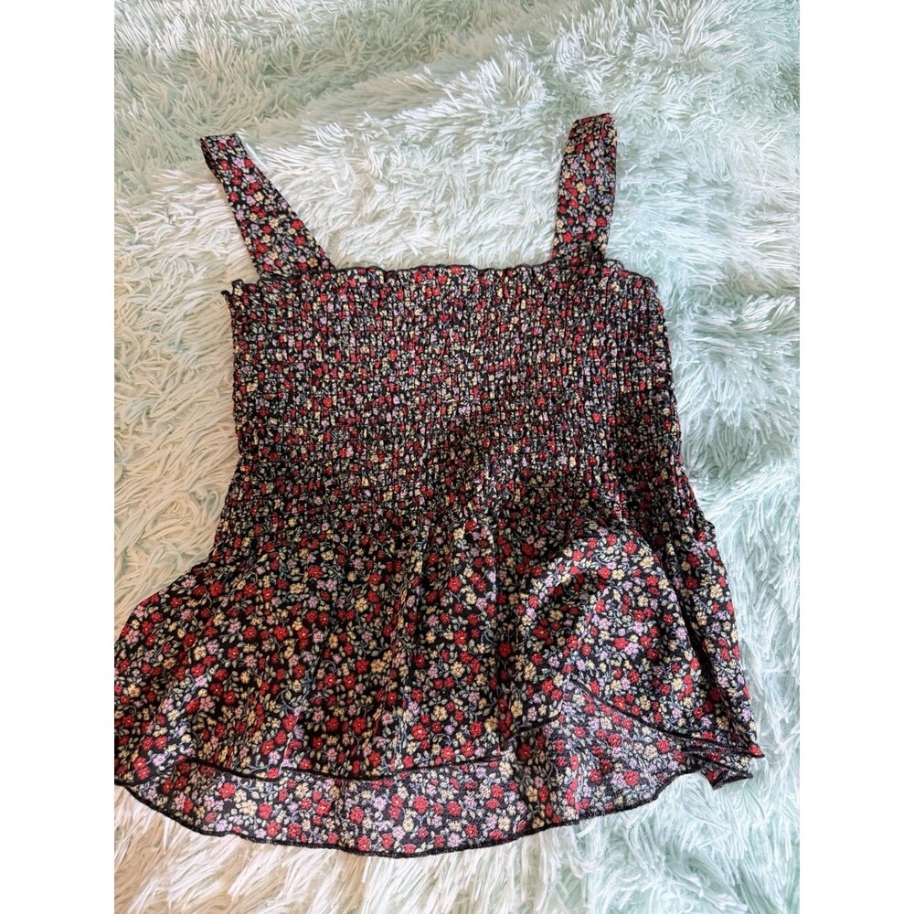 One Clothing USA Flowers floral print smocked peplum top